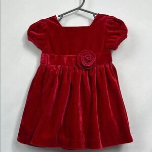 Cuddle Bear Collection Red Velvet Holiday formal dress size 12 months